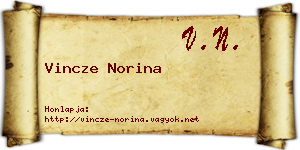 Vincze Norina névjegykártya